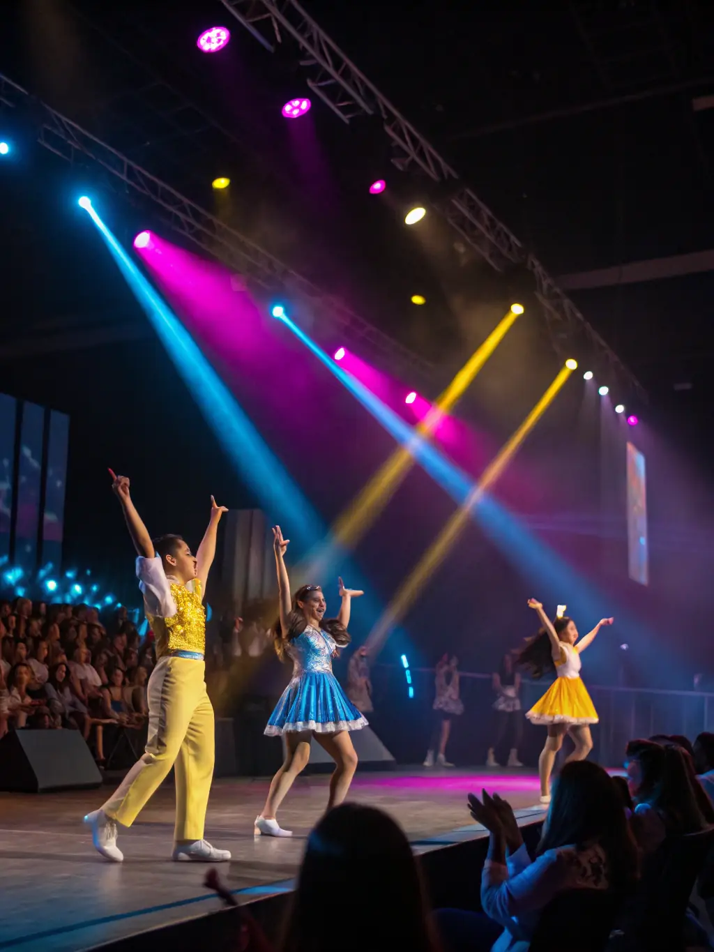A vibrant dance performance with participants of all ages and backgrounds, emphasizing the organization's commitment to artistic expression and community engagement.